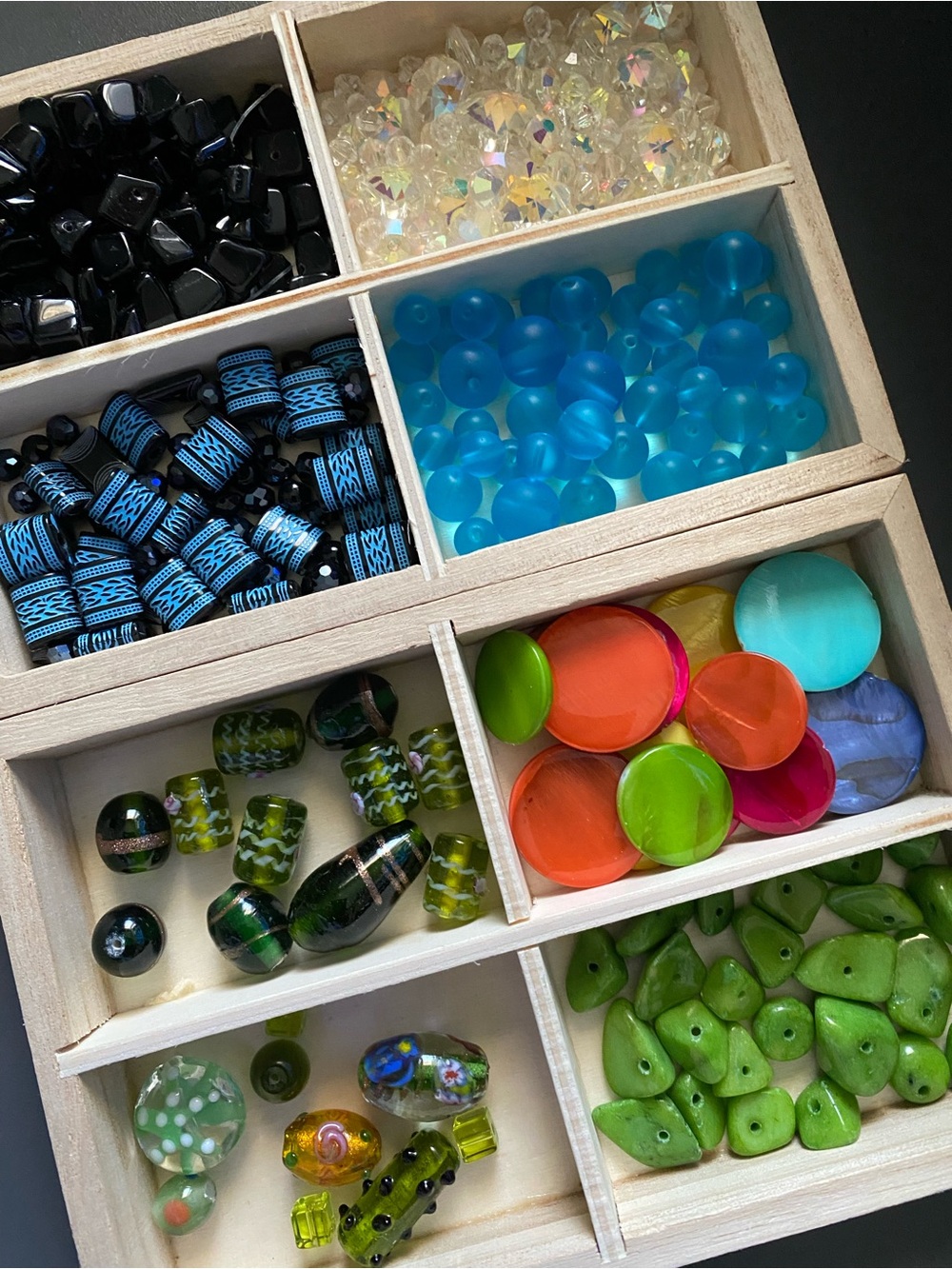 Assorted Bead Lot Natural Stone Beads Lampwork Glass Beads & Acrylic Beads